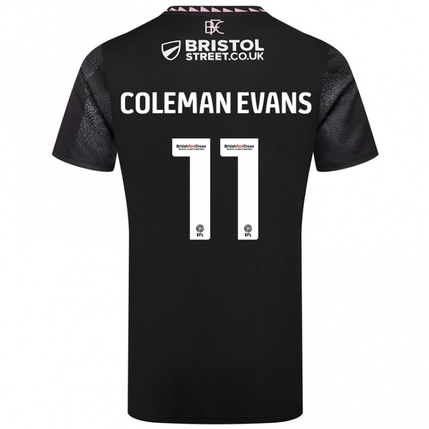 Kandiny Niño Camiseta Amaya Coleman-Evans #11 Negro 2ª Equipación 2024/25 La Camisa Chile