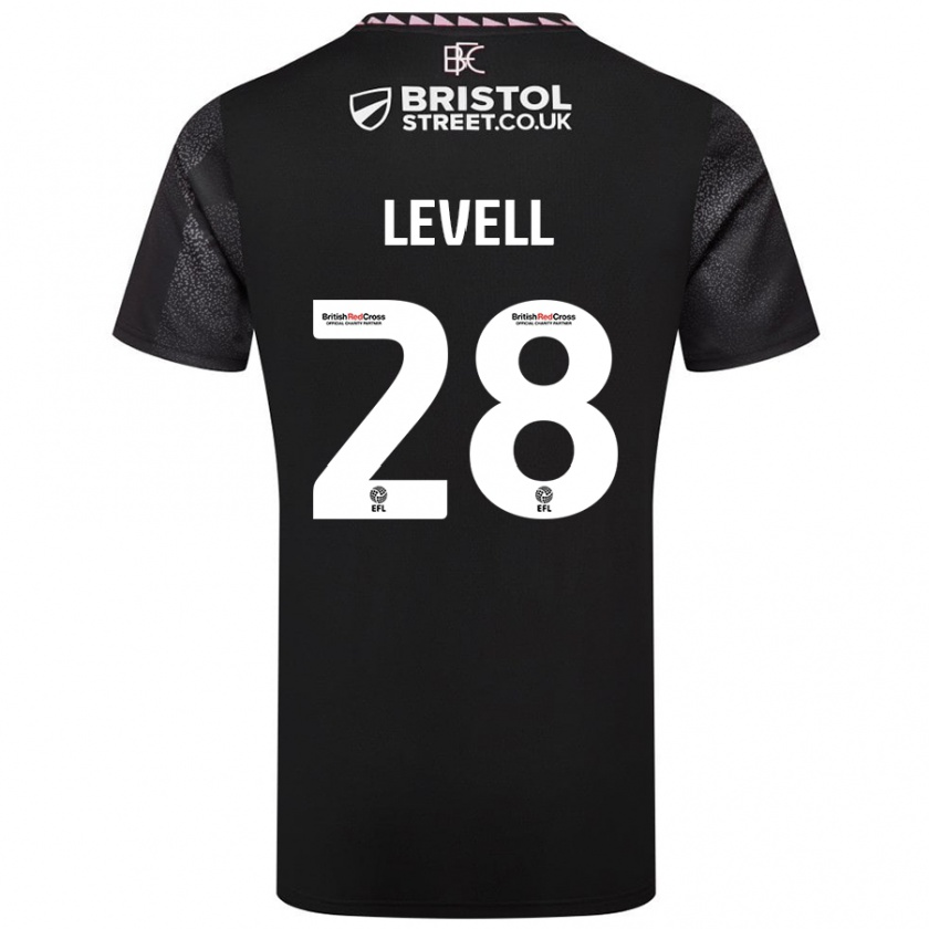 Kandiny Niño Camiseta Kirstie Levell #28 Negro 2ª Equipación 2024/25 La Camisa Chile