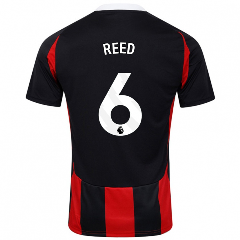 Kandiny Niño Camiseta Harrison Reed #6 Negro Rojo 2ª Equipación 2024/25 La Camisa Chile