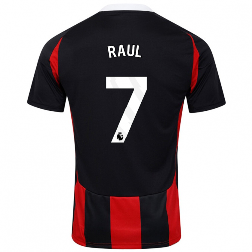 Kandiny Niño Camiseta Raúl Jiménez #7 Negro Rojo 2ª Equipación 2024/25 La Camisa Chile