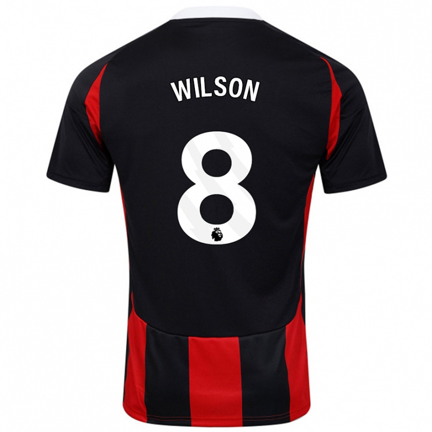 Kandiny Niño Camiseta Harry Wilson #8 Negro Rojo 2ª Equipación 2024/25 La Camisa Chile