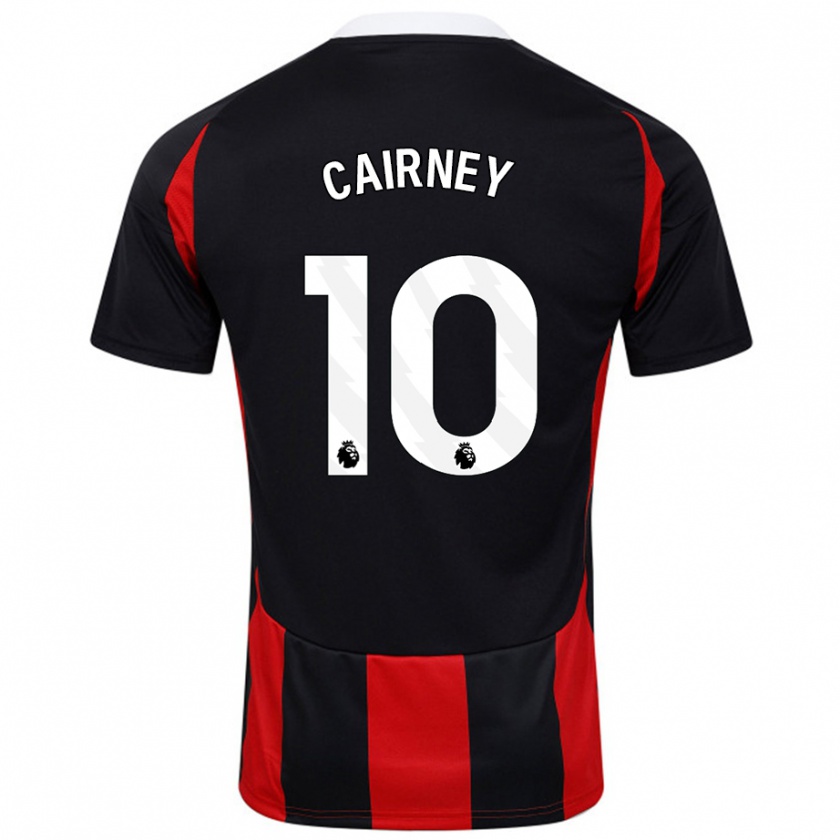 Kandiny Niño Camiseta Tom Cairney #10 Negro Rojo 2ª Equipación 2024/25 La Camisa Chile