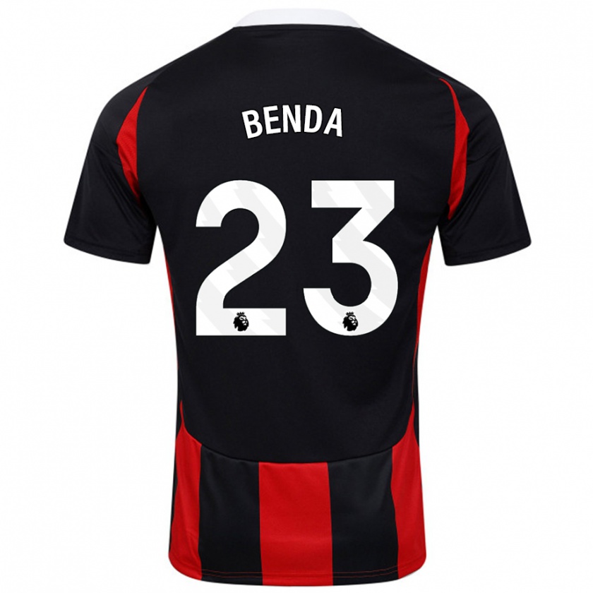 Kandiny Niño Camiseta Steven Benda #23 Negro Rojo 2ª Equipación 2024/25 La Camisa Chile