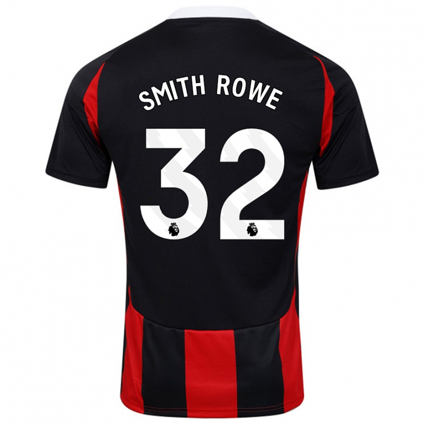 Kandiny Niño Camiseta Emile Smith Rowe #32 Negro Rojo 2ª Equipación 2024/25 La Camisa Chile