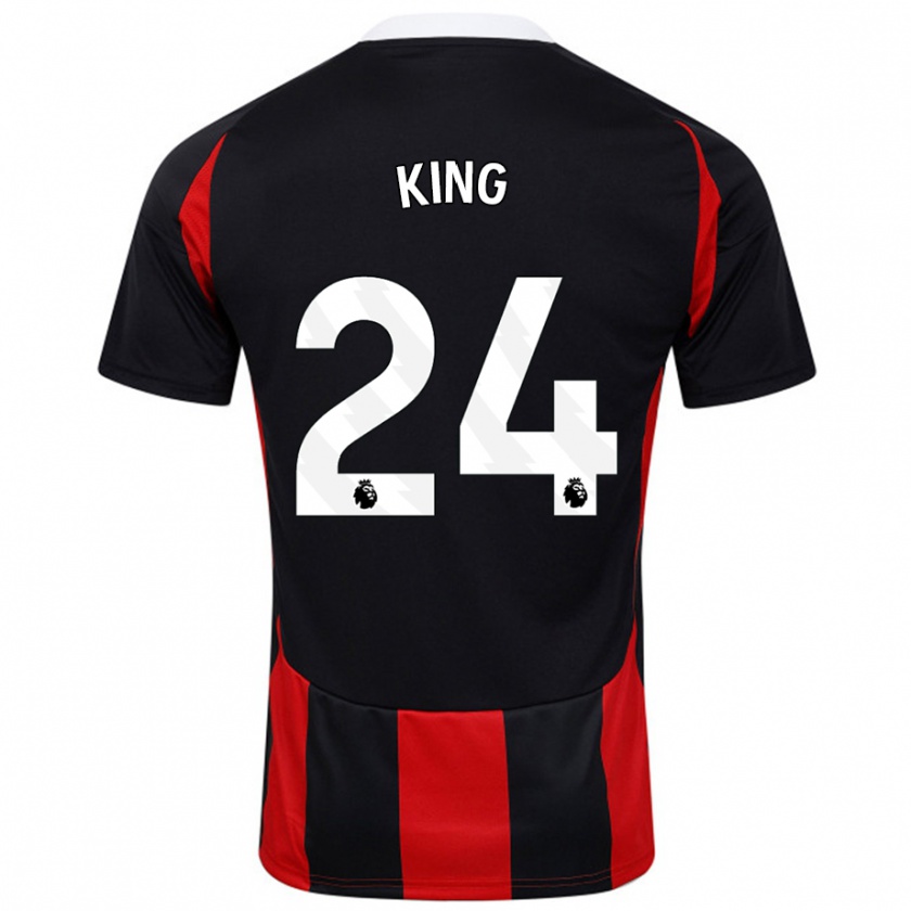 Kandiny Niño Camiseta Joshua King #24 Negro Rojo 2ª Equipación 2024/25 La Camisa Chile