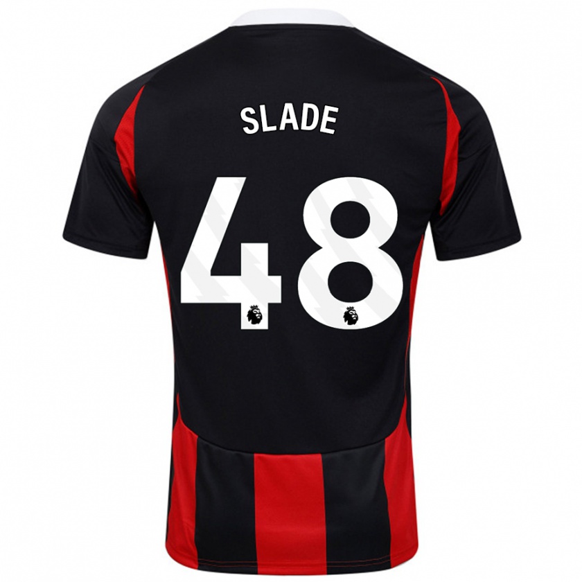 Kandiny Niño Camiseta Bradley Slade #48 Negro Rojo 2ª Equipación 2024/25 La Camisa Chile