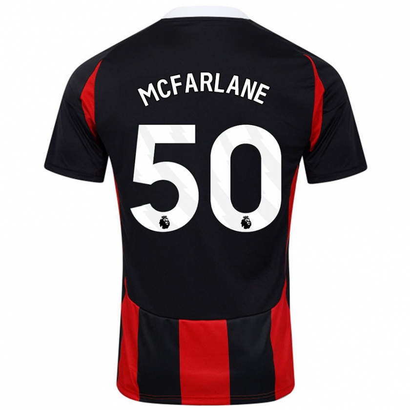 Kandiny Niño Camiseta Callum Mcfarlane #50 Negro Rojo 2ª Equipación 2024/25 La Camisa Chile