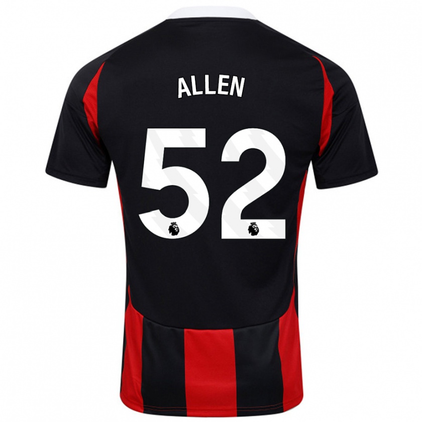 Kandiny Niño Camiseta Michael Allen #52 Negro Rojo 2ª Equipación 2024/25 La Camisa Chile