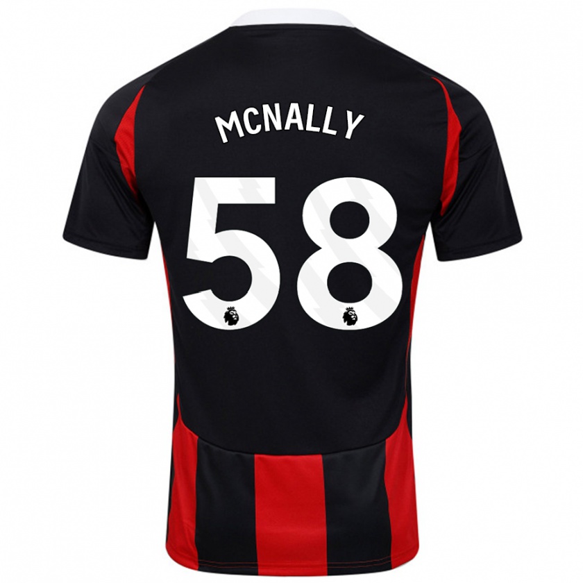 Kandiny Niño Camiseta Alfie Mcnally #58 Negro Rojo 2ª Equipación 2024/25 La Camisa Chile