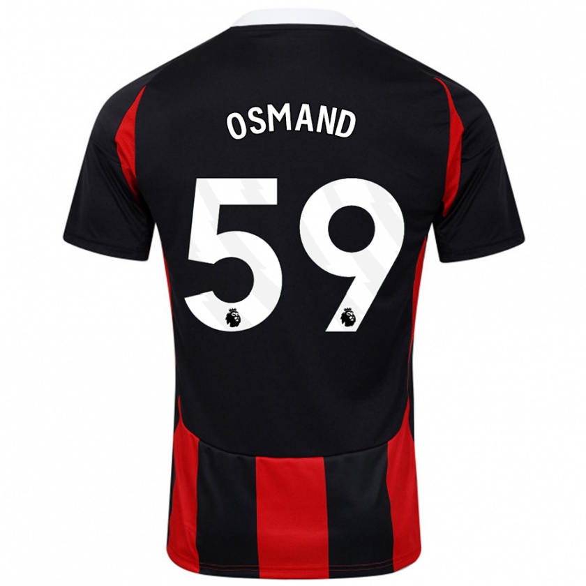 Kandiny Niño Camiseta Callum Osmand #59 Negro Rojo 2ª Equipación 2024/25 La Camisa Chile