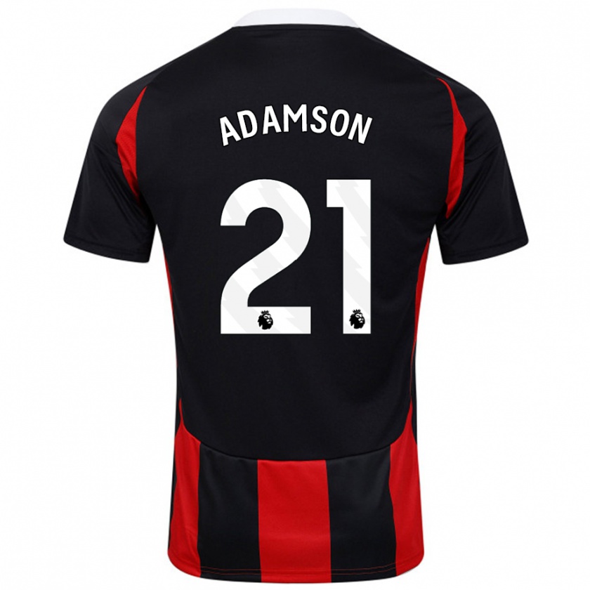 Kandiny Niño Camiseta Sasha Adamson #21 Negro Rojo 2ª Equipación 2024/25 La Camisa Chile