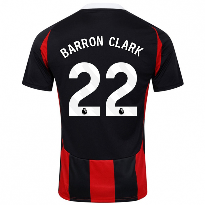 Kandiny Niño Camiseta Betty Barron-Clark #22 Negro Rojo 2ª Equipación 2024/25 La Camisa Chile