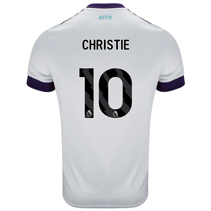 Kandiny Niño Camiseta Ryan Christie #10 Blanco Verde Púrpura 2ª Equipación 2024/25 La Camisa Chile