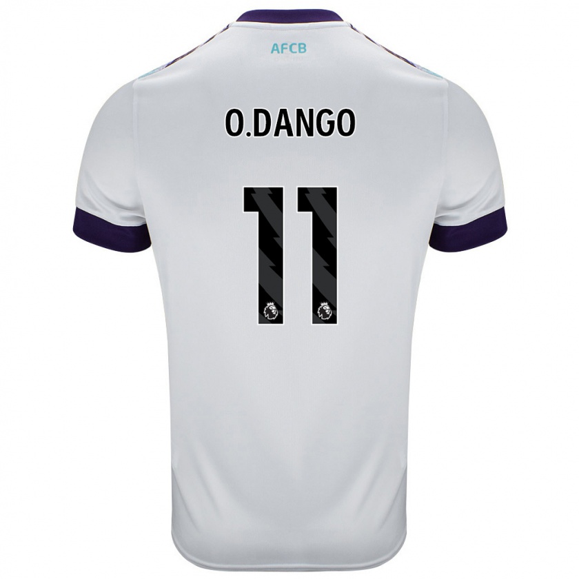 Kandiny Niño Camiseta Dango Ouattara #11 Blanco Verde Púrpura 2ª Equipación 2024/25 La Camisa Chile