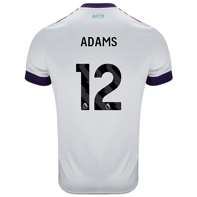 Kandiny Niño Camiseta Tyler Adams #12 Blanco Verde Púrpura 2ª Equipación 2024/25 La Camisa Chile