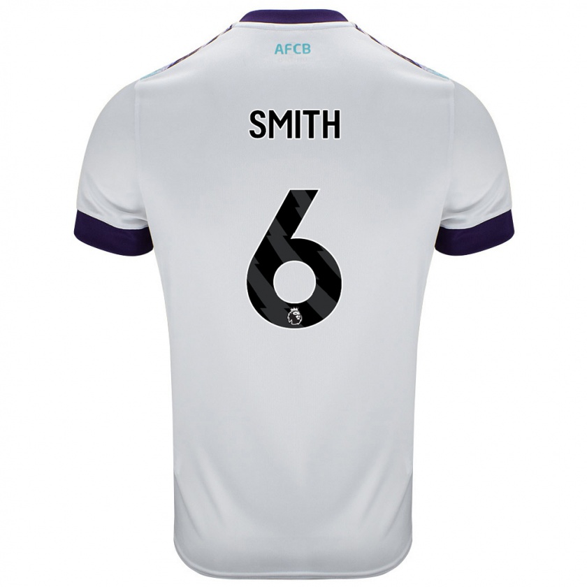 Kandiny Niño Camiseta Maisy Smith #6 Blanco Verde Púrpura 2ª Equipación 2024/25 La Camisa Chile