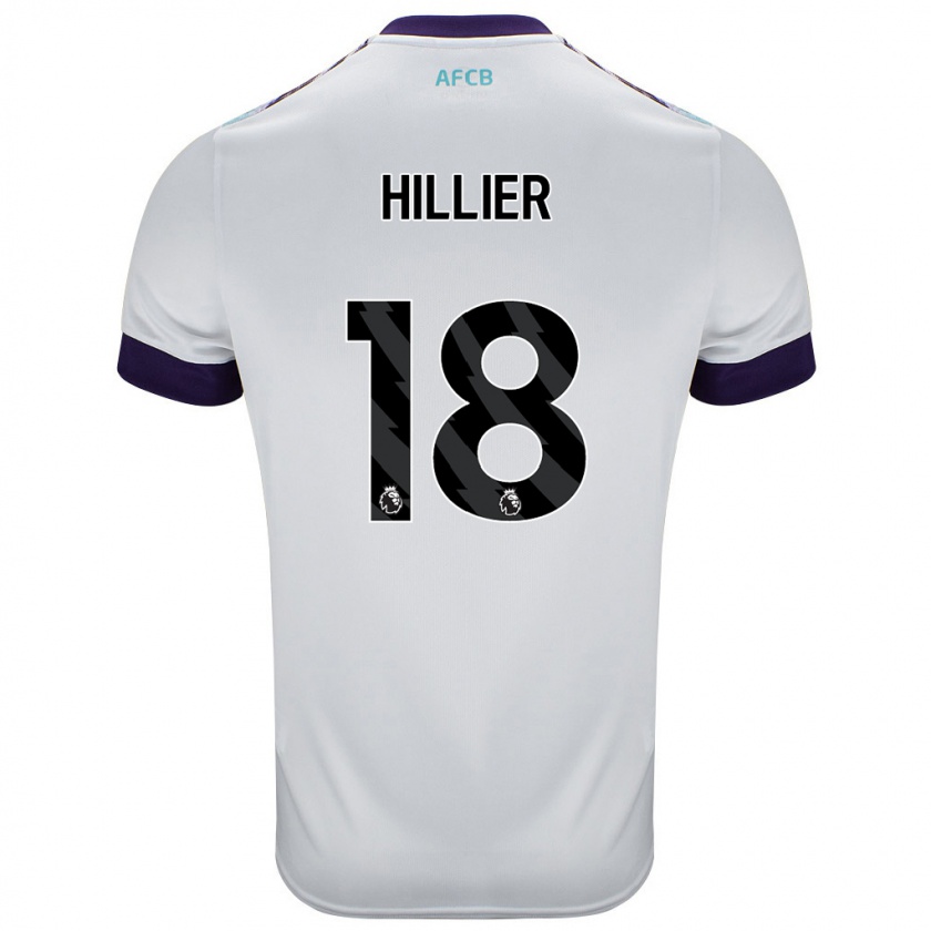 Kandiny Niño Camiseta Gemma Hillier #18 Blanco Verde Púrpura 2ª Equipación 2024/25 La Camisa Chile