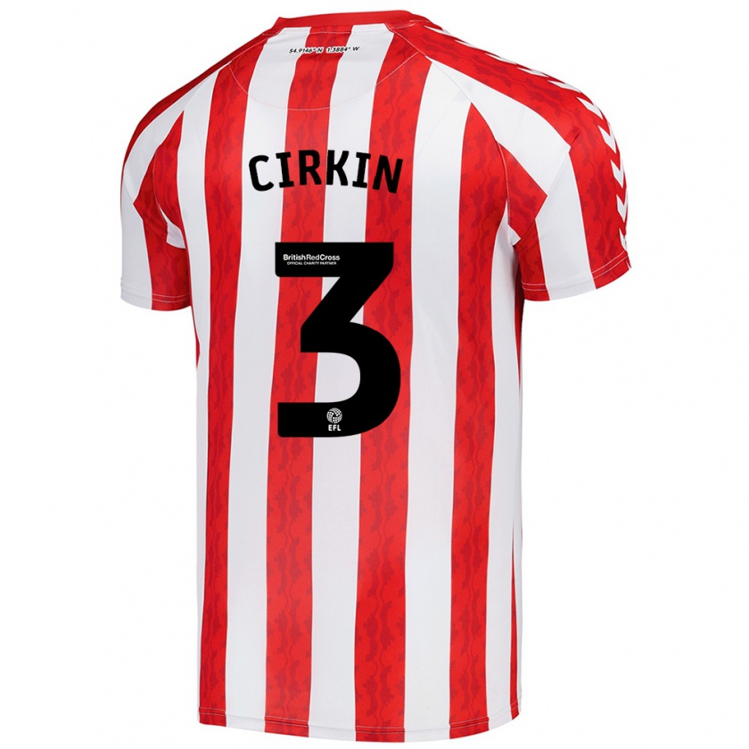 Kandiny Hombre Camiseta Dennis Cirkin #3 Rojo Blanco 1ª Equipación 2024/25 La Camisa Chile