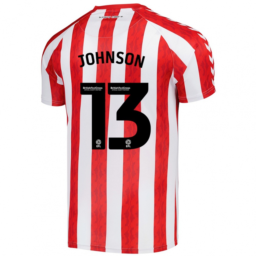 Kandiny Hombre Camiseta Zak Johnson #13 Rojo Blanco 1ª Equipación 2024/25 La Camisa Chile