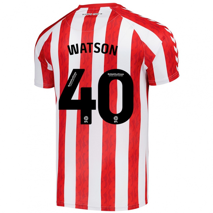 Kandiny Hombre Camiseta Tom Watson #40 Rojo Blanco 1ª Equipación 2024/25 La Camisa Chile