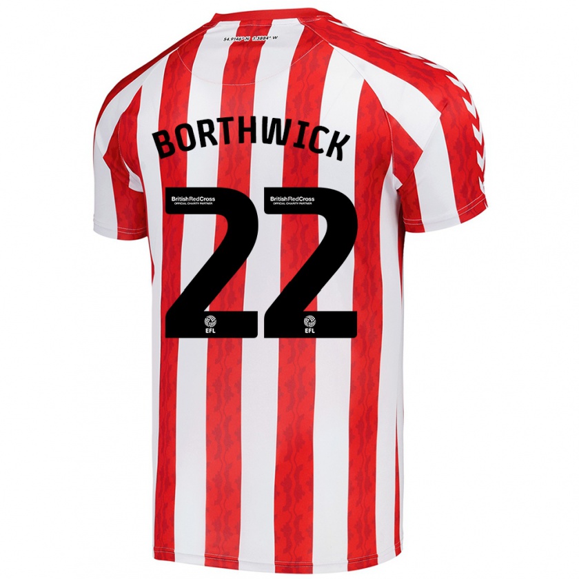 Kandiny Hombre Camiseta Megan Borthwick #22 Rojo Blanco 1ª Equipación 2024/25 La Camisa Chile