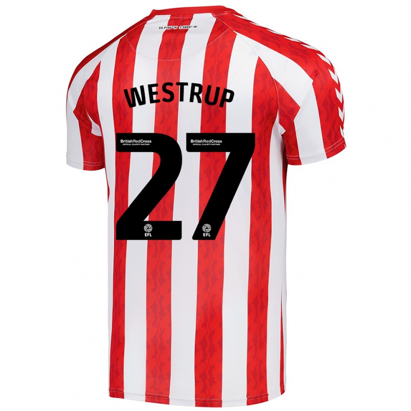 Kandiny Hombre Camiseta Brianna Westrup #27 Rojo Blanco 1ª Equipación 2024/25 La Camisa Chile