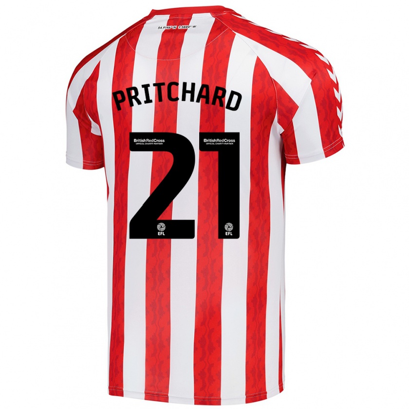 Kandiny Hombre Camiseta Alex Pritchard #21 Rojo Blanco 1ª Equipación 2024/25 La Camisa Chile