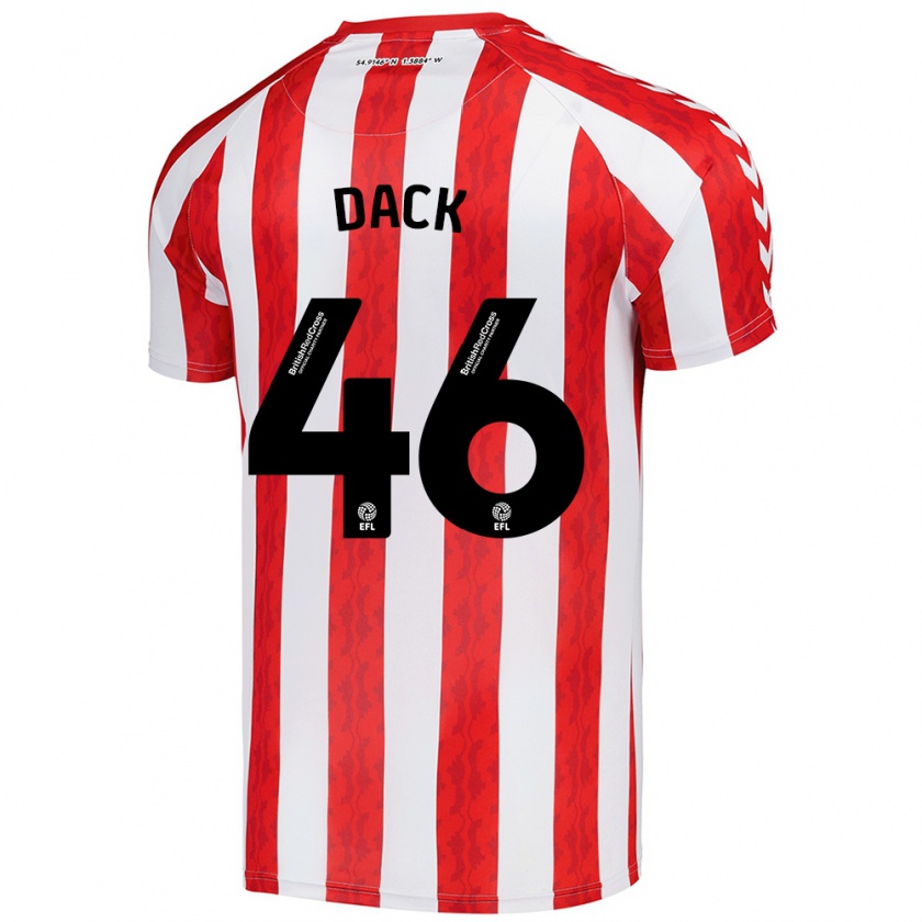 Kandiny Hombre Camiseta Bradley Dack #46 Rojo Blanco 1ª Equipación 2024/25 La Camisa Chile