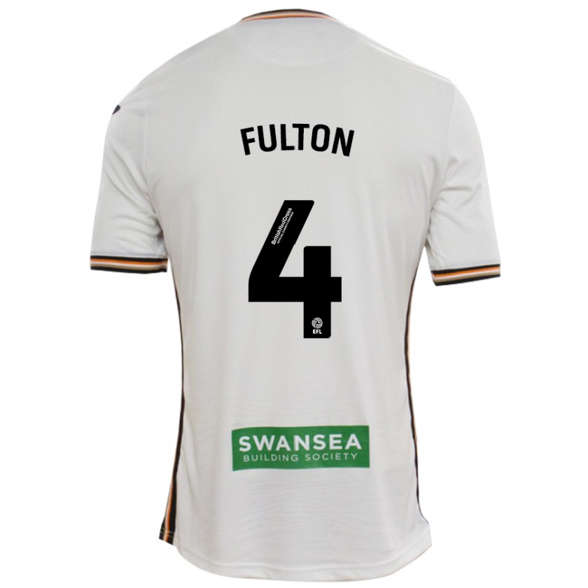 Kandiny Hombre Camiseta Jay Fulton #4 Blanco 1ª Equipación 2024/25 La Camisa Chile