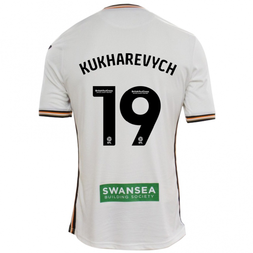 Kandiny Hombre Camiseta Mykola Kukharevych #19 Blanco 1ª Equipación 2024/25 La Camisa Chile