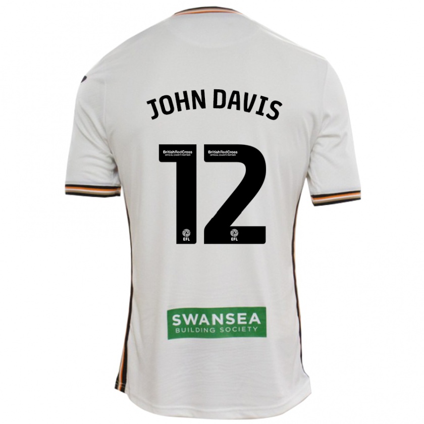 Kandiny Hombre Camiseta Stacey John-Davis #12 Blanco 1ª Equipación 2024/25 La Camisa Chile