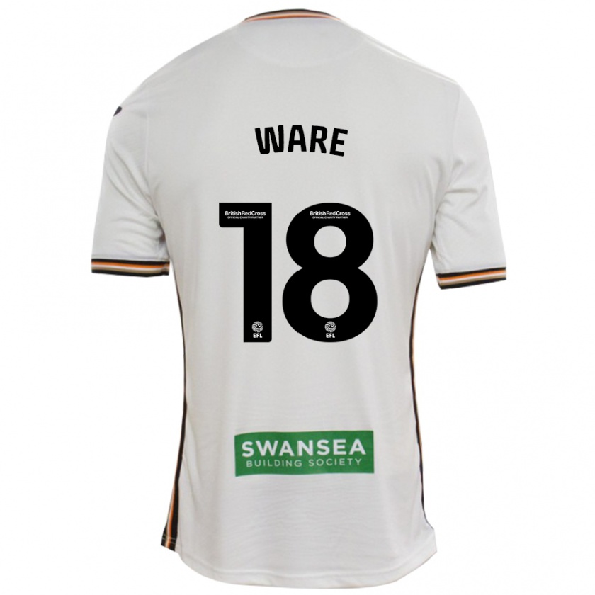 Kandiny Hombre Camiseta Phoebe Ware #18 Blanco 1ª Equipación 2024/25 La Camisa Chile