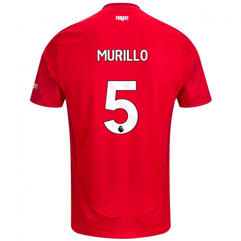 Kandiny Hombre Camiseta Murillo #5 Rojo Blanco 1ª Equipación 2024/25 La Camisa Chile