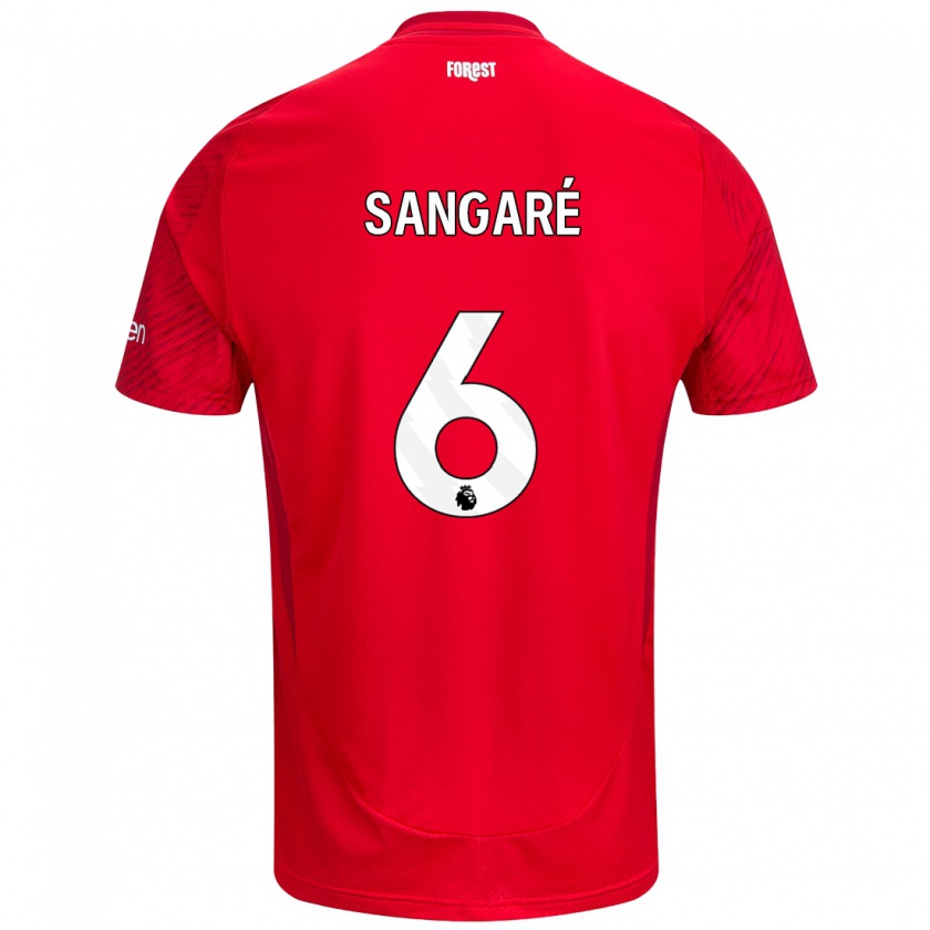 Kandiny Hombre Camiseta Ibrahim Sangaré #6 Rojo Blanco 1ª Equipación 2024/25 La Camisa Chile