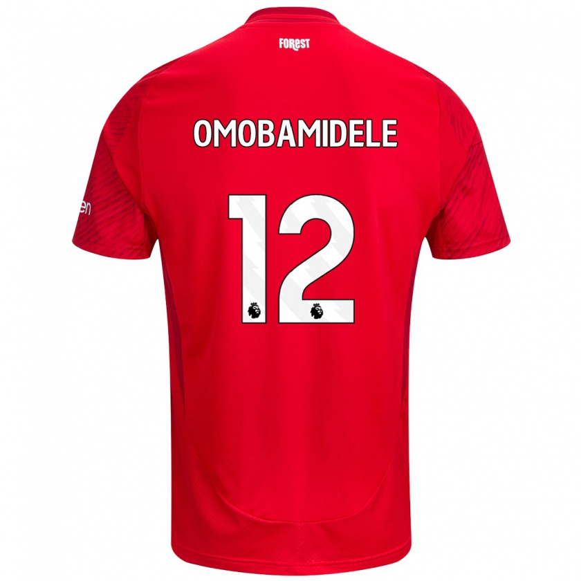 Kandiny Hombre Camiseta Andrew Omobamidele #12 Rojo Blanco 1ª Equipación 2024/25 La Camisa Chile