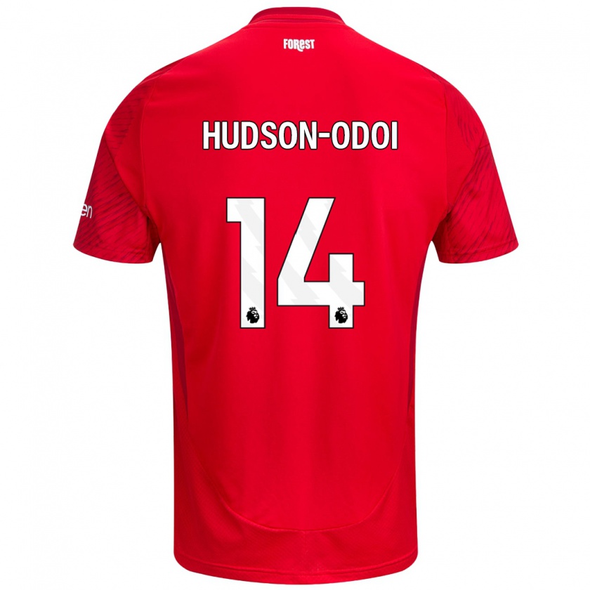 Kandiny Hombre Camiseta Callum Hudson-Odoi #14 Rojo Blanco 1ª Equipación 2024/25 La Camisa Chile