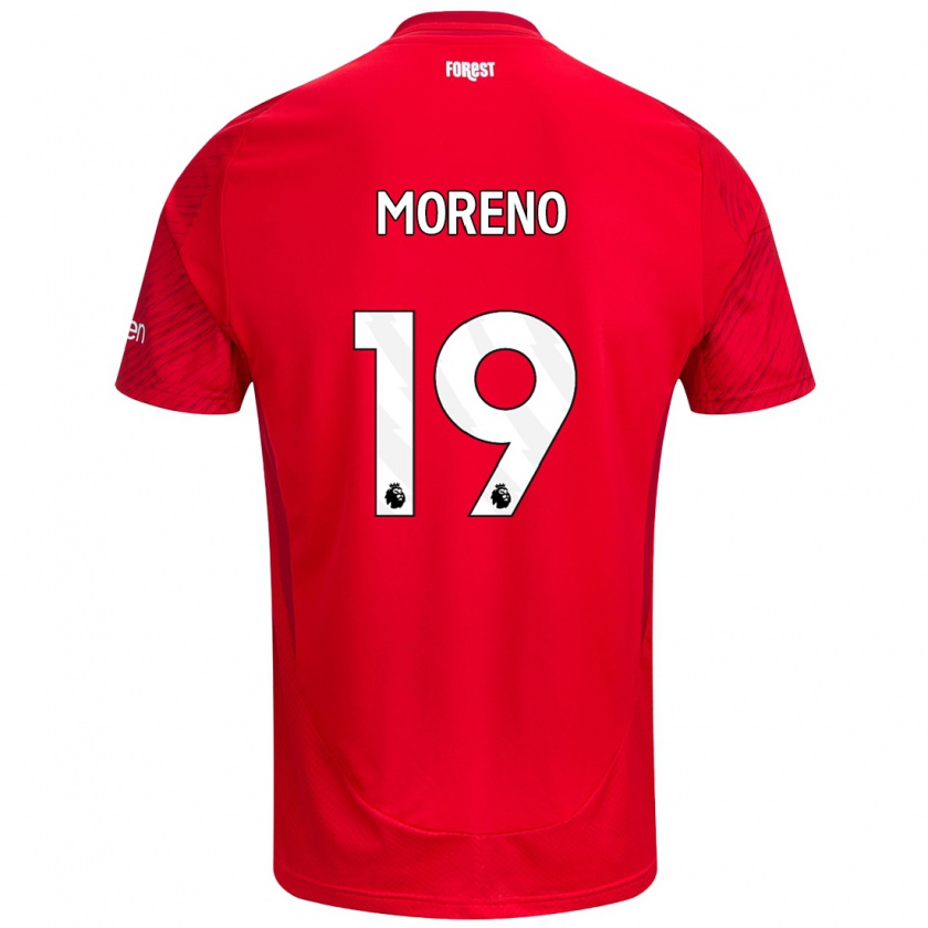 Kandiny Hombre Camiseta Álex Moreno #19 Rojo Blanco 1ª Equipación 2024/25 La Camisa Chile