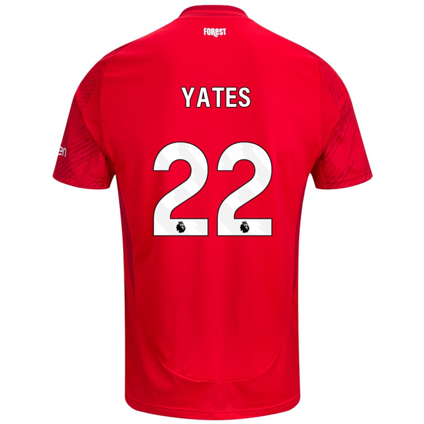 Kandiny Hombre Camiseta Ryan Yates #22 Rojo Blanco 1ª Equipación 2024/25 La Camisa Chile