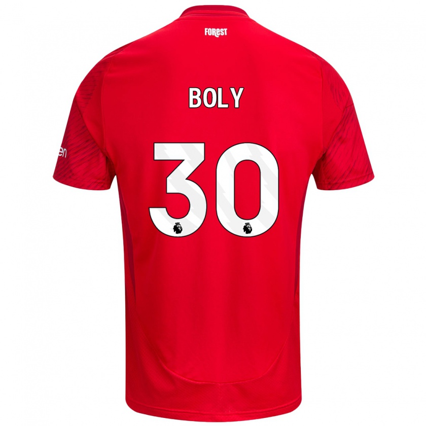 Kandiny Hombre Camiseta Willy Boly #30 Rojo Blanco 1ª Equipación 2024/25 La Camisa Chile