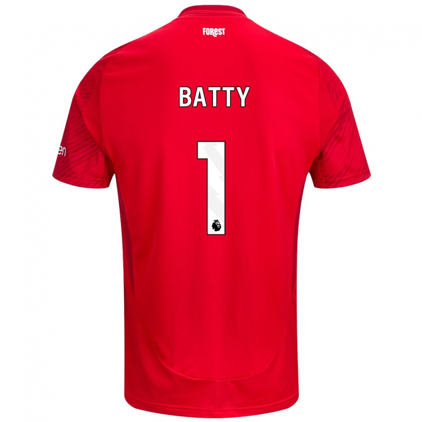 Kandiny Hombre Camiseta Emily Batty #1 Rojo Blanco 1ª Equipación 2024/25 La Camisa Chile