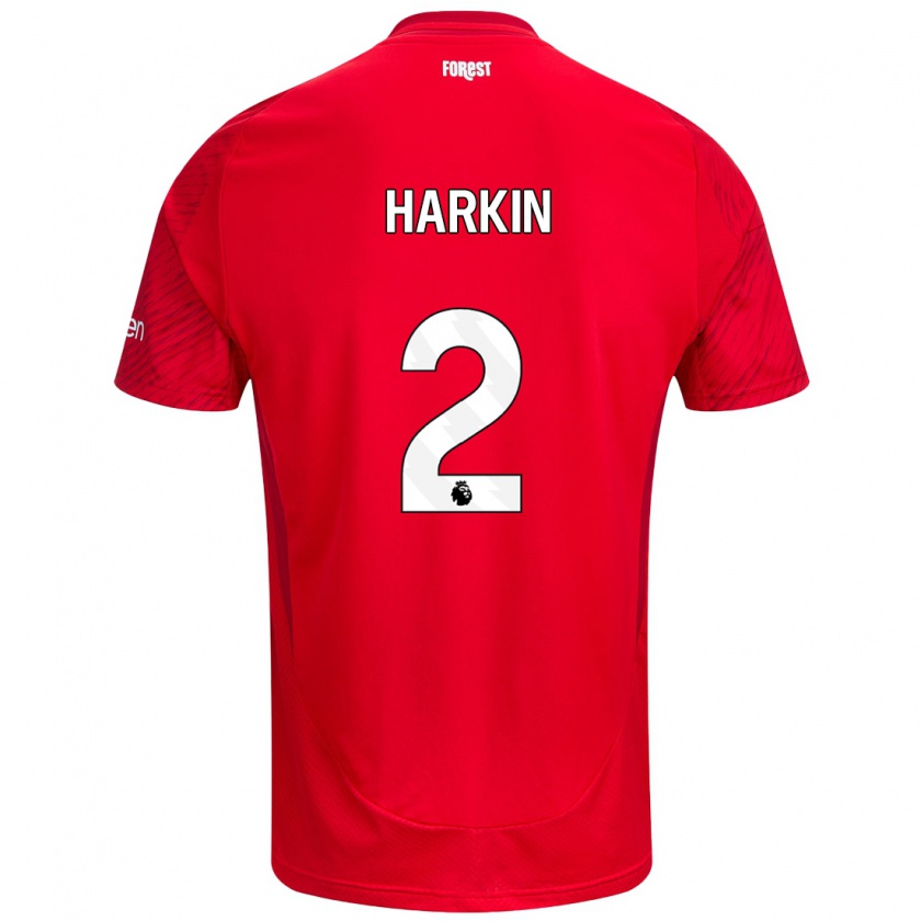 Kandiny Hombre Camiseta Lyndsey Harkin #2 Rojo Blanco 1ª Equipación 2024/25 La Camisa Chile