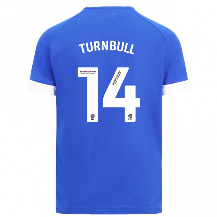 Kandiny Hombre Camiseta David Turnbull #14 Azul Cielo 1ª Equipación 2024/25 La Camisa Chile