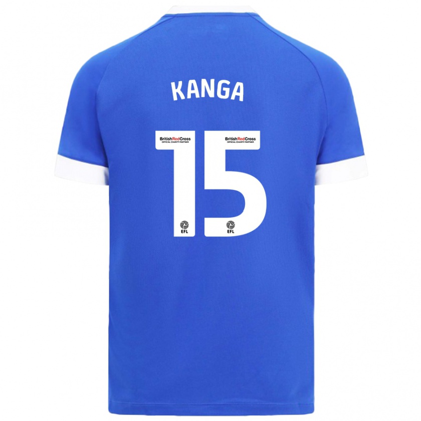 Kandiny Hombre Camiseta Wilfried Kanga #15 Azul Cielo 1ª Equipación 2024/25 La Camisa Chile