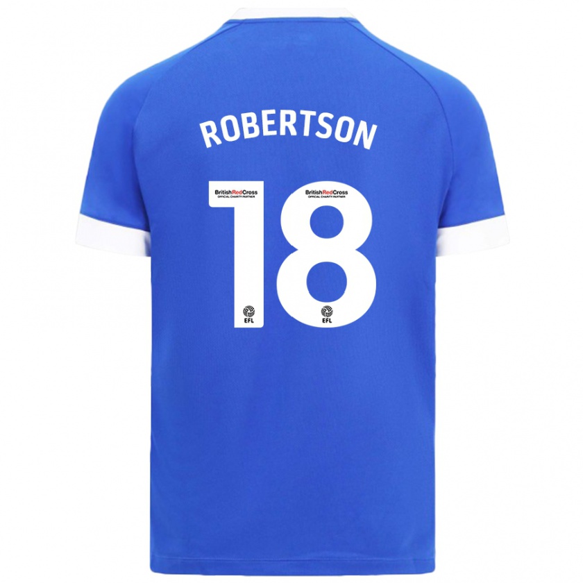 Kandiny Hombre Camiseta Alex Robertson #18 Azul Cielo 1ª Equipación 2024/25 La Camisa Chile