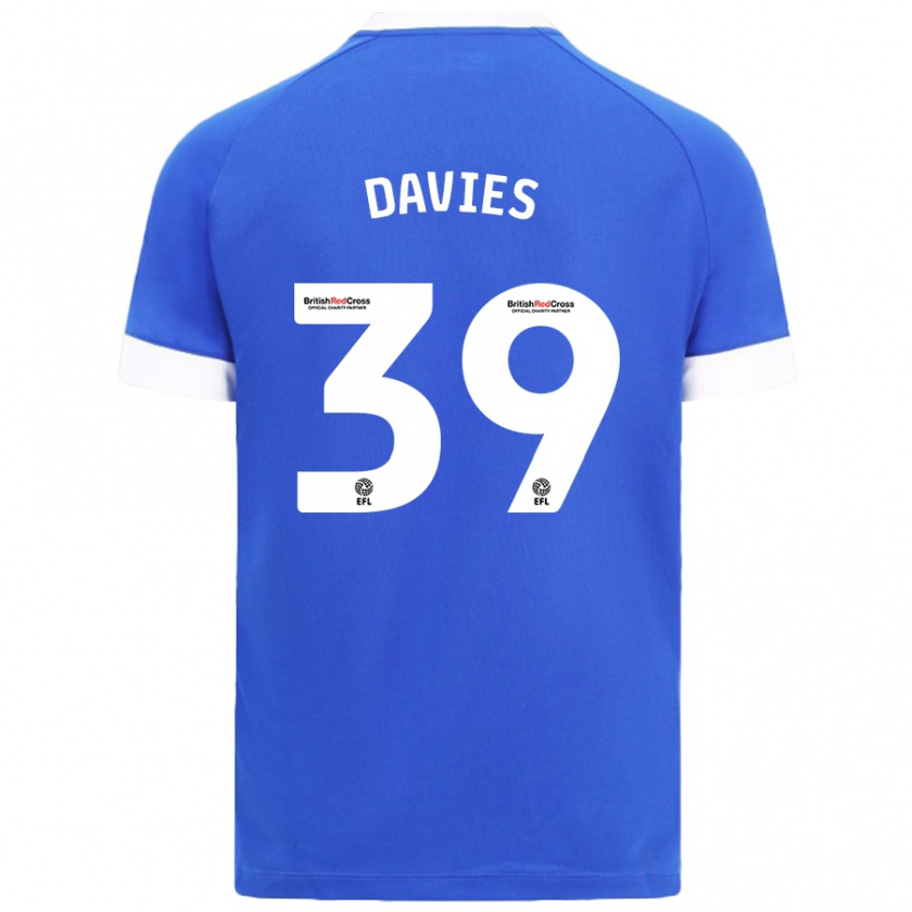 Kandiny Hombre Camiseta Isaak Davies #39 Azul Cielo 1ª Equipación 2024/25 La Camisa Chile