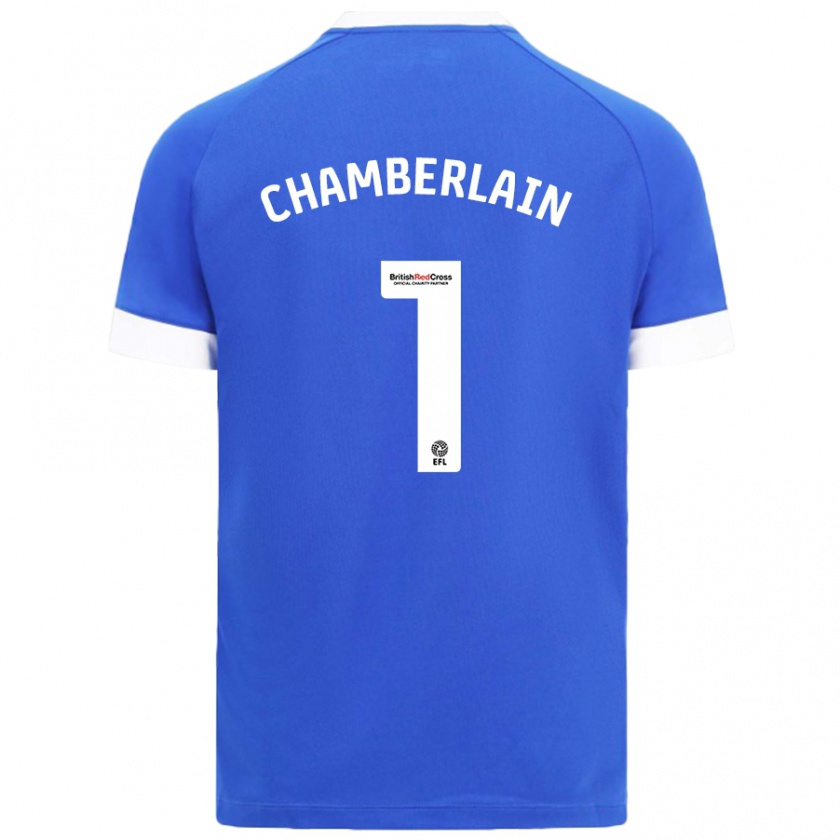 Kandiny Hombre Camiseta Ceryn Chamberlain #1 Azul Cielo 1ª Equipación 2024/25 La Camisa Chile