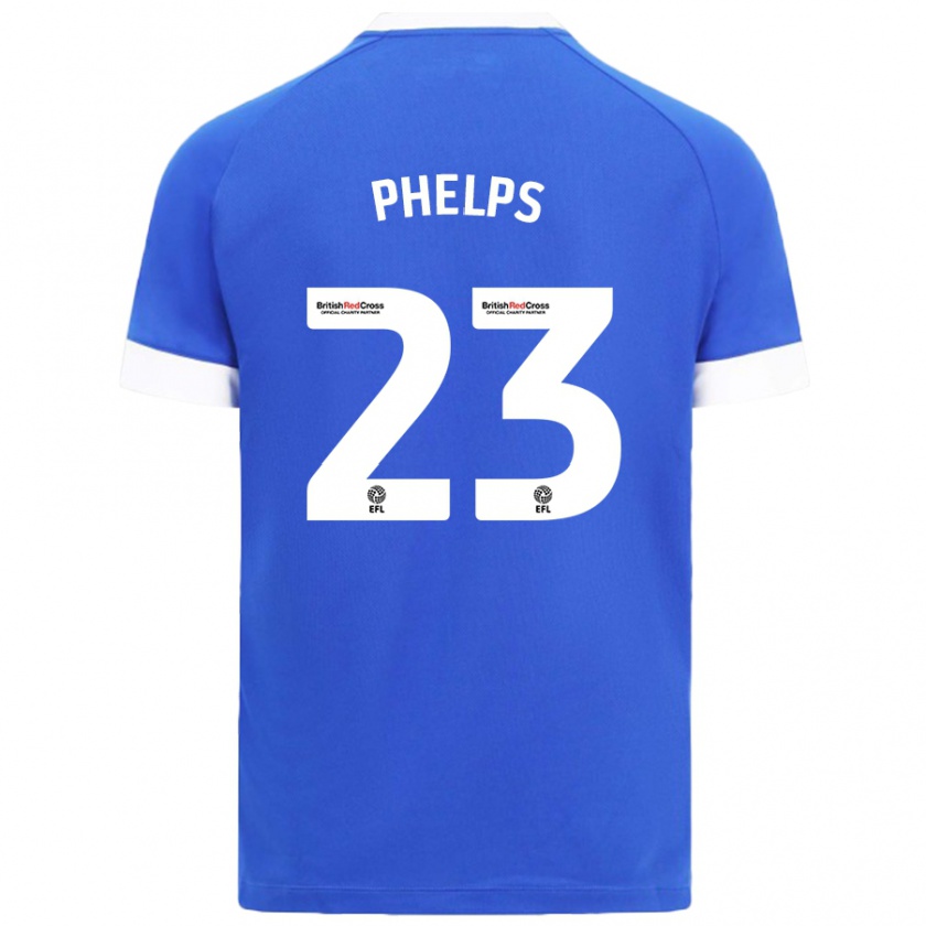 Kandiny Hombre Camiseta Anna Phelps #23 Azul Cielo 1ª Equipación 2024/25 La Camisa Chile