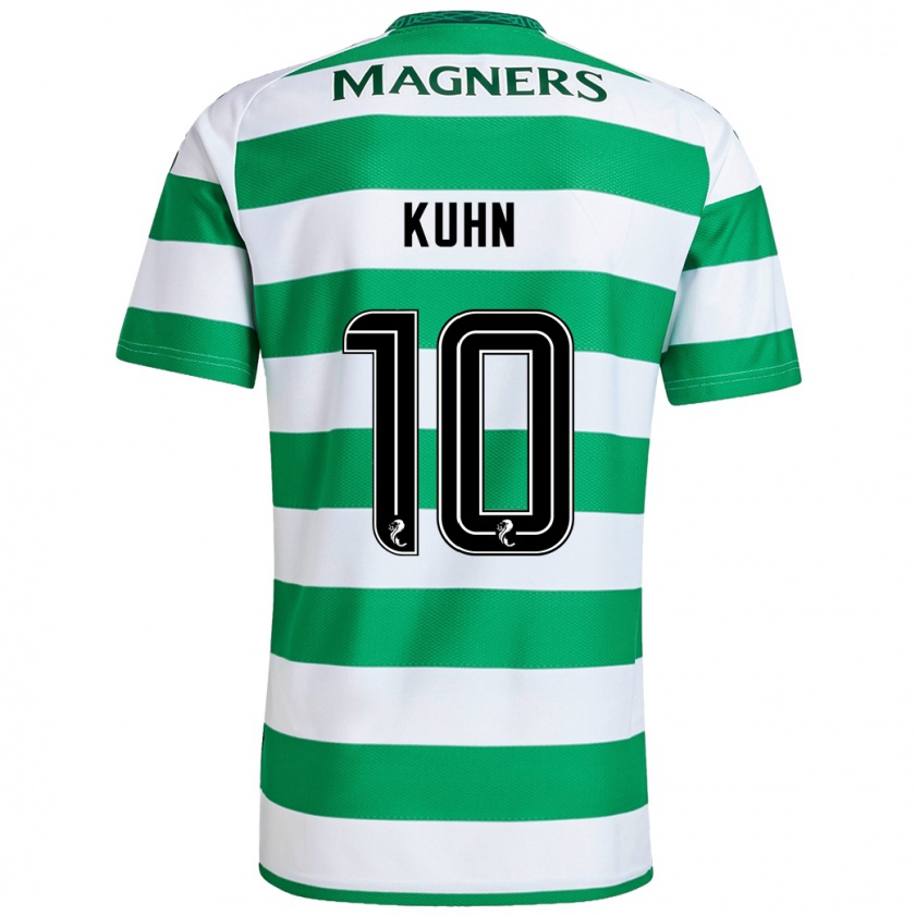 Kandiny Hombre Camiseta Nicolas Kühn #10 Verde Blanco 1ª Equipación 2024/25 La Camisa Chile