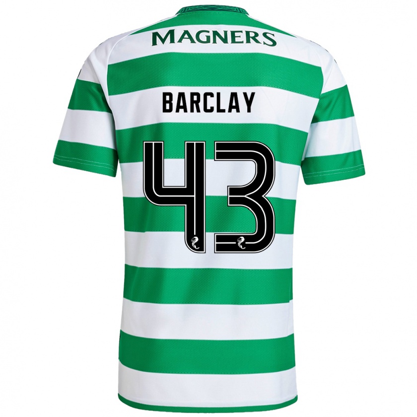 Kandiny Hombre Camiseta Lucy Barclay #43 Verde Blanco 1ª Equipación 2024/25 La Camisa Chile