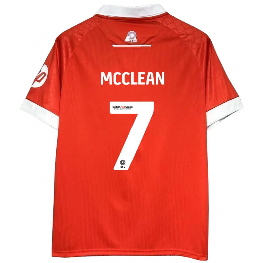 Kandiny Hombre Camiseta James Mcclean #7 Rojo Blanco 1ª Equipación 2024/25 La Camisa Chile